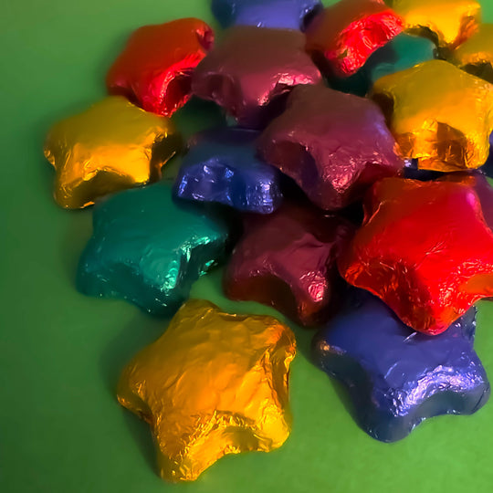 Dark Chocolate Foil-wrapped Stars: Grab & Go