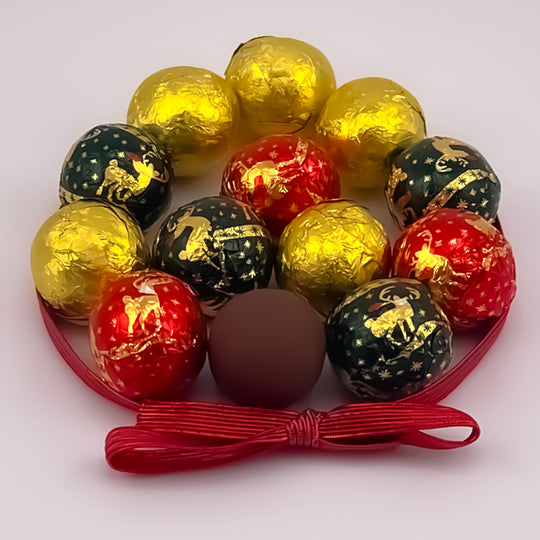 Milk Chocolate Foil-wrapped Ornament Balls: Grab & Go